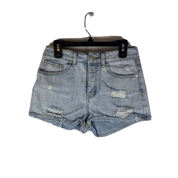 Brandy Melville Jeans Shorts Size 25 Mid Rise‎ Button Fly - Picture 1 of 12